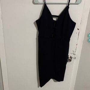 Junior's L Charlotte Russe Asymmetrical Camisole Dress Black